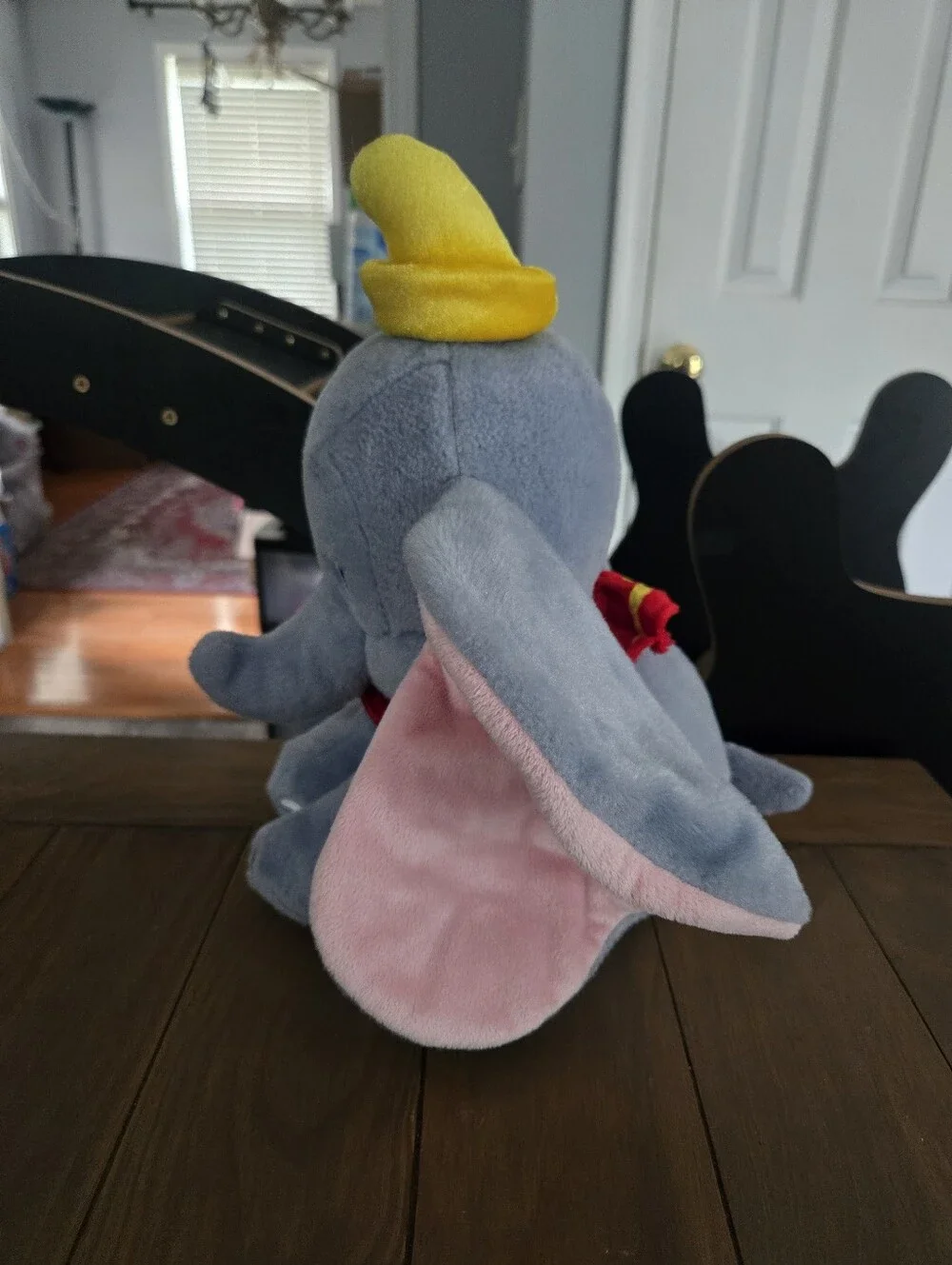 Disney Store Exclusive Dumbo Plush Elephant Gray Body, Pink Ears, Yellow Hat